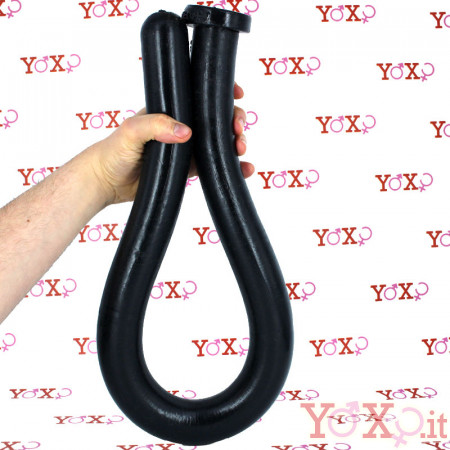 Ringhall Spitting - Gut Snake Dildo Flessibile 90 x 4,5 cm. Nero