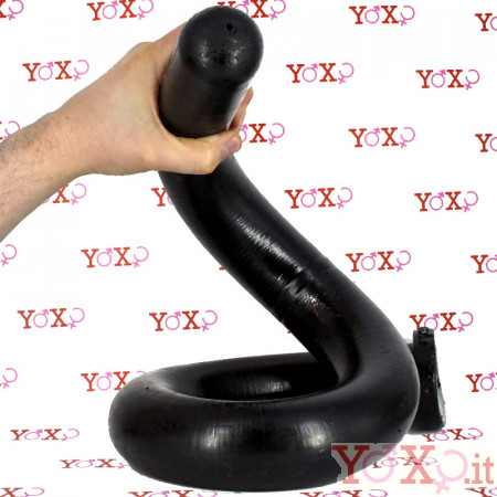 King Cobra Spitting - Gut Snake Dildo Flessibile 90 x 5,5 cm. Nero