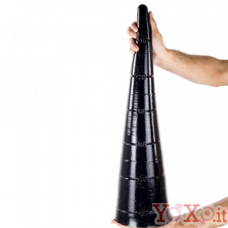Snake Cone - Gut Snake Dildo Flessibile a Forma Conica 63 x 15,5 cm. Nero