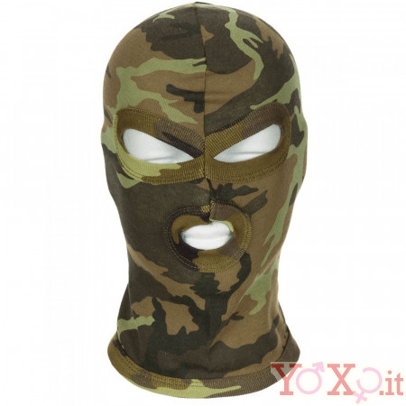 Balaclava Cappuccio in Cotone con Fori per Occhi e Bocca Camouflage