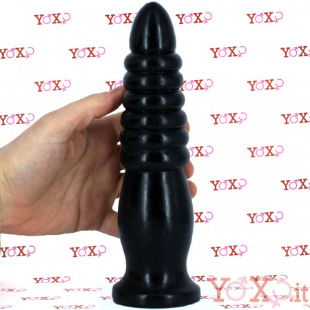 Bud - Dildo Anale con Rilievi 23 x 5,8 cm. Nero