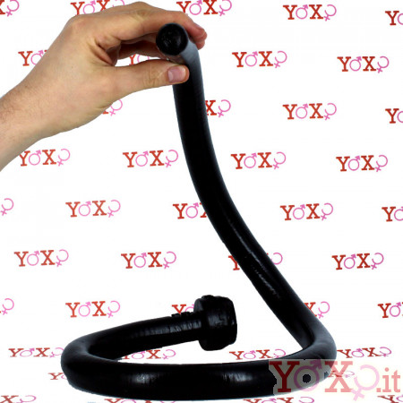 Naja Spitting - Gut Snake Dildo Flessibile 90 x 2,5 cm. Nero