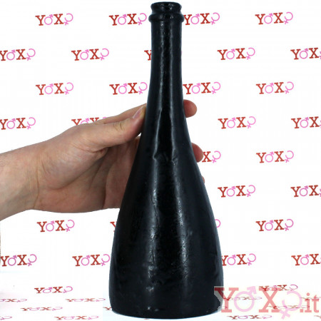 Champagne - Dildo Anale Gigante a Forma di Bottiglia 29 x 10,8 cm. Nero