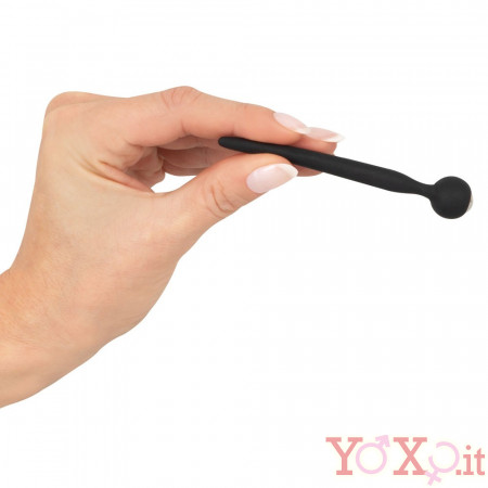 Sperm Stopper in Puro Silicone Flessibile Nero con Decorazione