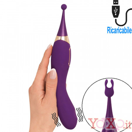 Potente Stimolatore Clitoride 2 in 1 in Silicone Ricaricabile USB
