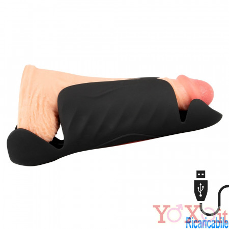 Masturbatore Vibrante in Silicone con 3 Motori Regolabili Ricaricabile USB Nero