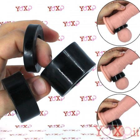 Set di 3 Cockring Ballstretcher Spessore 1 - 2 e 3 cm.