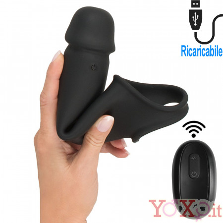 Guaina Vibrante Telecomandata in Silicone Ricaricabile USB Allunga Pene +8 cm