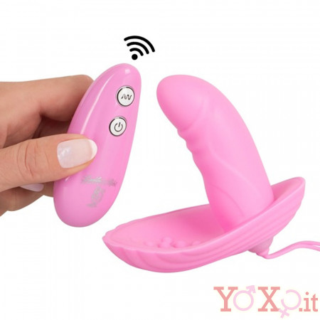 Conchiglia Vibrante Indossabile Stimola Vagina e Clitoride con Telecomando Wireless Rosa