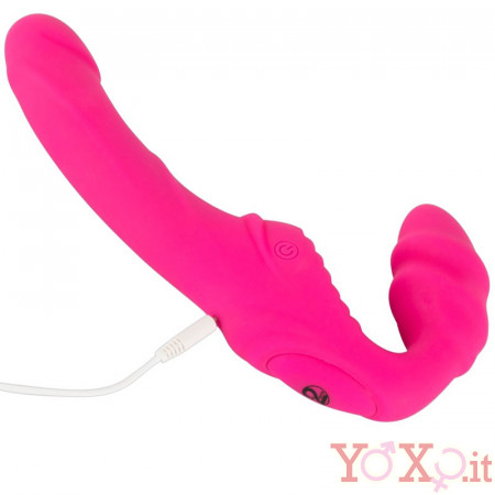 Strap On Vibrante Senza Lacci in Puro Silicone Ricaricabile USB 21,8 x 3,9 cm.