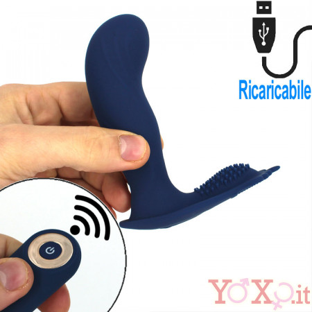 Stimolatore prostatico Vibrante Telecomandato Ricaricabile USB 12 x 3,5 cm.