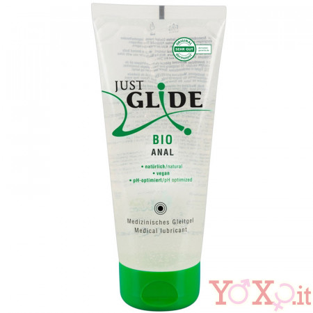 Lubrificante anale 100% VEGANO e BIO a base acquosa Just Glide 200 ml.