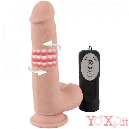 Vibratore realistico rotante in silicone color carne 20 x 4,4 cm.