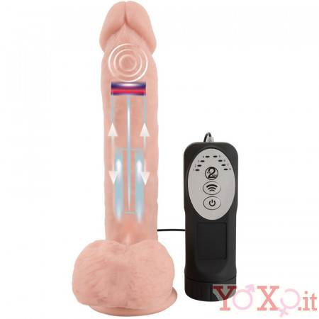 Vibratore realistico con spinta in silicone color carne 21 x 4 cm.