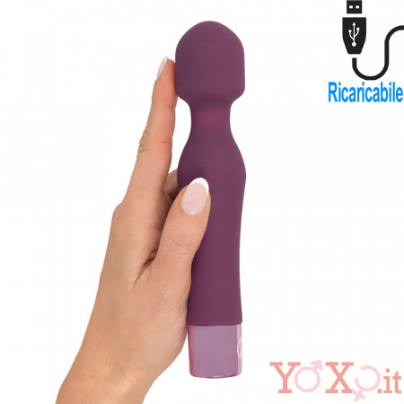 Wand Vibe - Massaggiatore per Clitoride in Silicone 18,4 x 4 cm. Magenta Ricaricabile con USB