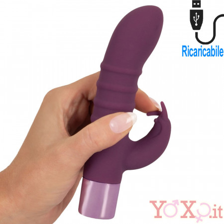 Rabbit Vibe - Vibratore Rabbit in Silicone 13 x 3,2 cm. Magenta Ricaricabile con USB
