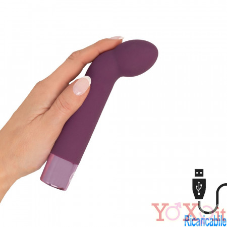 Mini Vibratore Punto G in Silicone Ricaricabile USB 16 x 3,3 cm. Violetto