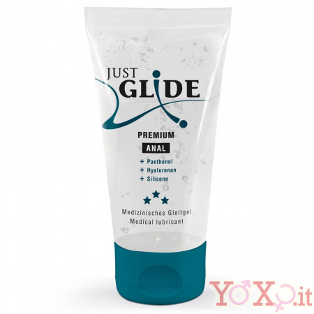 Lubrificante Anale con Acido Ialuronico e Pantenolo a Base Acquosa JUST GLIDE 50 ml.