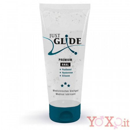 Lubrificante Anale con Acido Ialuronico e Pantenolo a Base Acquosa JUST GLIDE 200 ml.