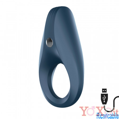 Satisfyer Rocket Ring Anello Fallico Vibrante in Silicone Blu Ricaricabile con USB