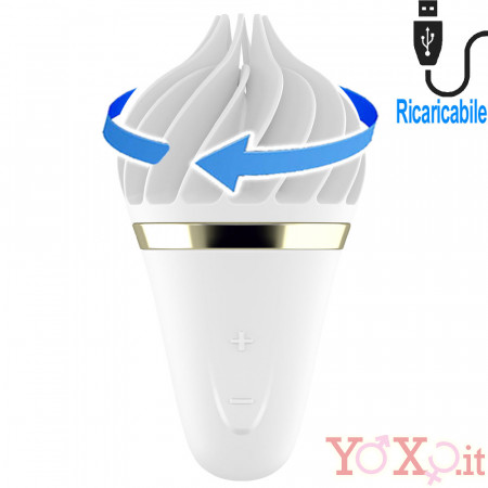 Satisfyer Sweet Treat Lecca Clitoride Portatile a Forma di Gelato in Silicone Bianco