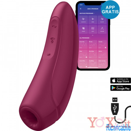Satisfyer Curvy 1+ Stimolatore per Clitoride con Onde di Pressione in Silicone Magenta