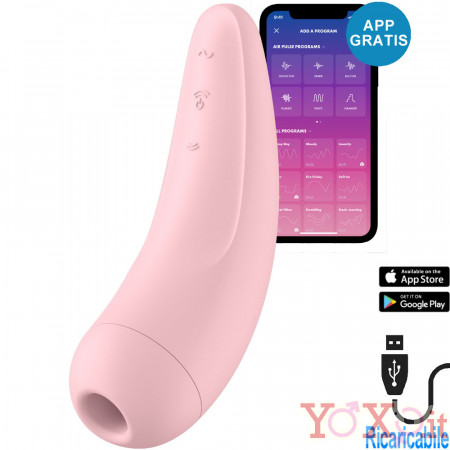 Satisfyer Curvy 2+ Stimolatore per Clitoride con Onde di Pressione in Silicone Rosa