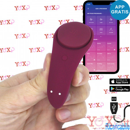 Satisfyer Sexy Secret Vibratore Indossabile Comandabile con APP 8 x 3,5 cm. in Silicone Magenta Ricaricabile USB