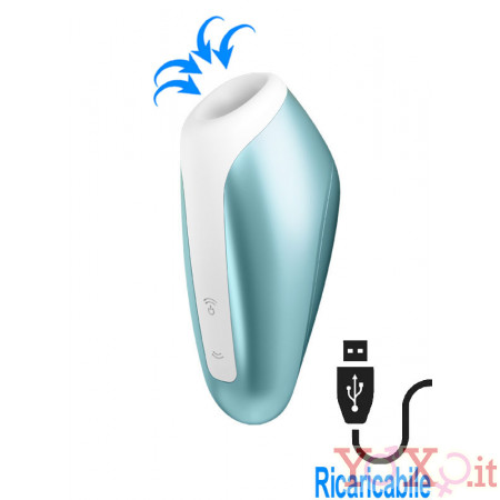 SATISFYER LOVE BREEZE Succhia Clitoride a Onde di Pressione Ricaricabile USB Azzurro 