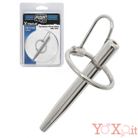 Permanent Prince Wand - Stimolatore Uretra Diametro 8 mm con foro centrale di 3 mm. Anello da 28 mm
