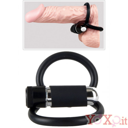 Doppi Cockring Per Fallo e Testicoli con Vibrazione