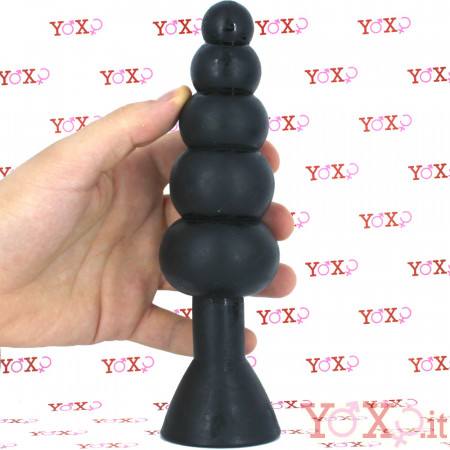 Fallo Anale Progressivo a Sfere Flessibile 20 x 5,4 cm. Nero
