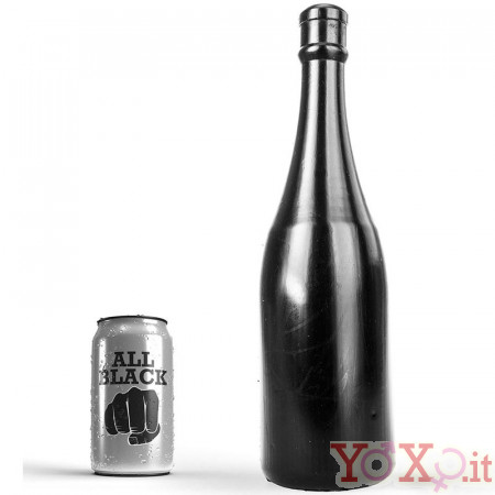 Fallo anale a forma di bottiglia All Black 34,5 x 9,5 cm.