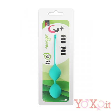 Sfere Vaginali in Puro Silicone Azzurro 16,5 X 2,9 cm.