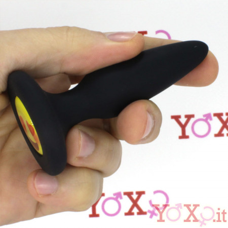 Cuneo Anale in Puro Silicone Nero con Emoji ILY 8,5 x 2 cm.
