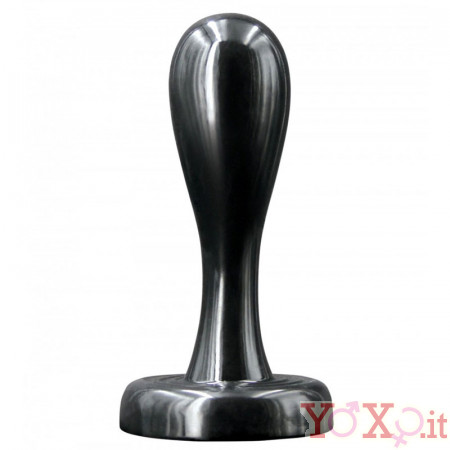 Plug anale in TPE nero con testa tonda e ventosa 11 x 3,2 cm.