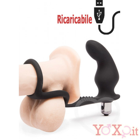 ROCKS OFF Ro-Zen Stimolatore Prostata con Anello per Pene e Testicoli RICARICABILE USB 10 Velocità 