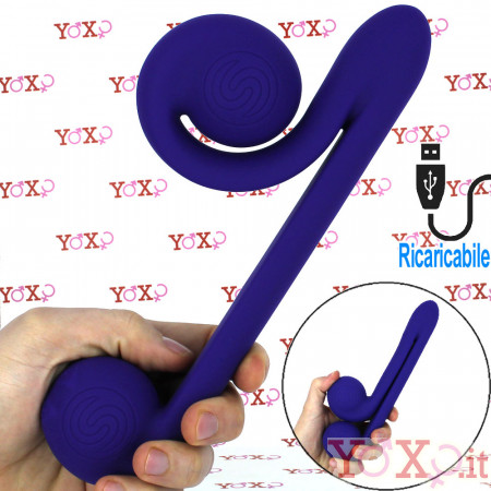 Snail Vibe - Vibratore Multifunzione in Silicone 24 x 3,5 cm. 625 Combinazioni di Vibrazioni. Viola Ricaricabile con USB