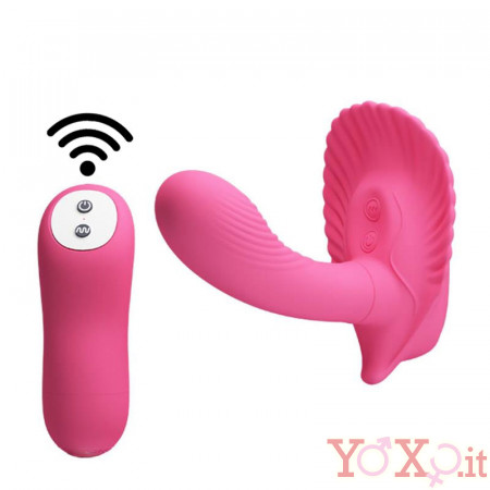 Vibratore Punto G Indossabile in Silicone con Telecomando 12,5 x 2,9 cm. Rosa