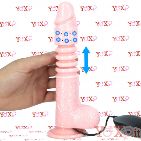 Vibratore con Spinta ed Effetto Rotante 22 x 4 cm. color Carne