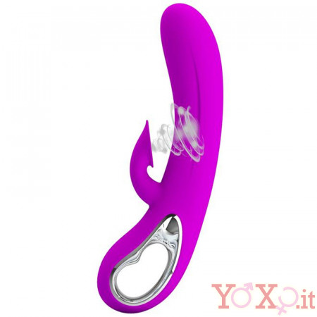Vibratore rabbit con succhia clitoride ricaricabile USB Nicola di Pretty Love 24 x 3,5 cm.