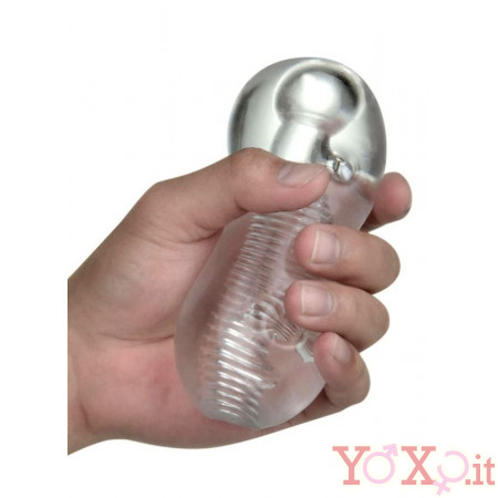 Masturbatore Trasparente Ice con Onde Stimolanti TPE