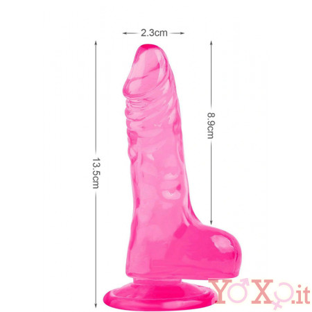 Fallo Realistico Crystal Jelly Rosa 13,5 X 2,3 cm. Asher