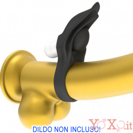 Anello Vibrante in Silicone da 2,3 cm. con Stimolatore Clitoride Nero