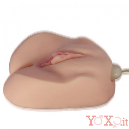 Masturbatore Vibrante con Vagina e Ano Penetrabili in Cyber-Skin Color Carne