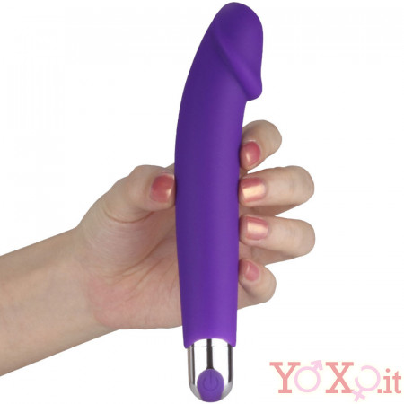 Vibratore in Silicone Ricaricabile USB 16,5 x 2,8 cm. Viola