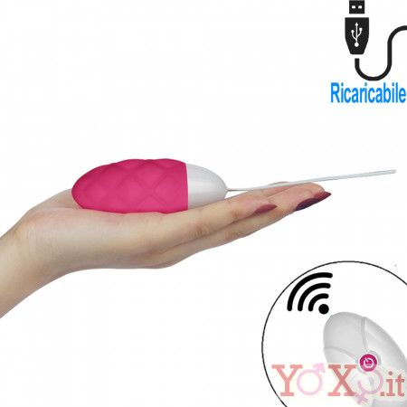 iJoy - Ovetto Vibrante Telecomandato Wireless 8 x 3,3 cm. Rosa Ricaricabile con USB