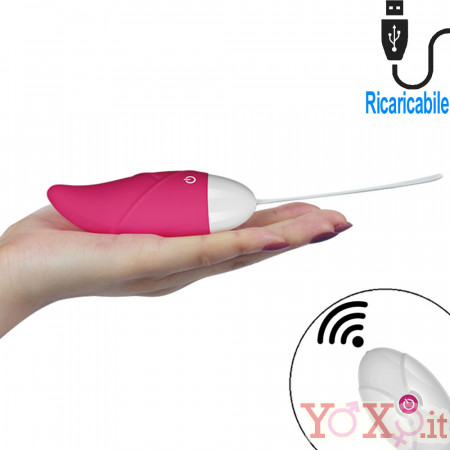 iJoy - Ovetto Vibrante Telecomandato Wireless 9,5 x 3,3 cm. Rosa Ricaricabile con USB