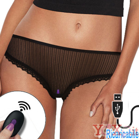 Mutandine con Ovetto Vibrante Telecomandato Ricaricabile USB - Taglia Unica Elasticizzata
