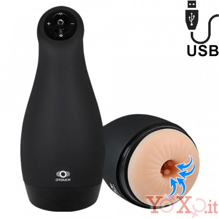 Airturn 3 - Masturbatore Maschile a Forma di Ano Vibrante con Risucchio in Silicone Ricaricabile USB